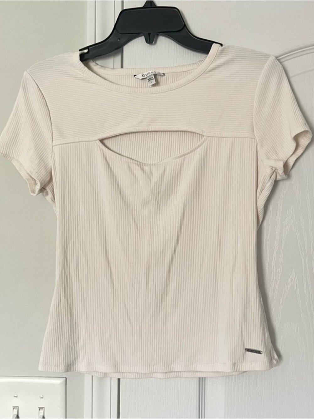 ❤white short sleeve blouse - L